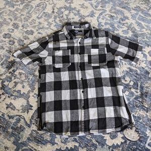 Carbon Checkered Short Sleeve Button Up (M)